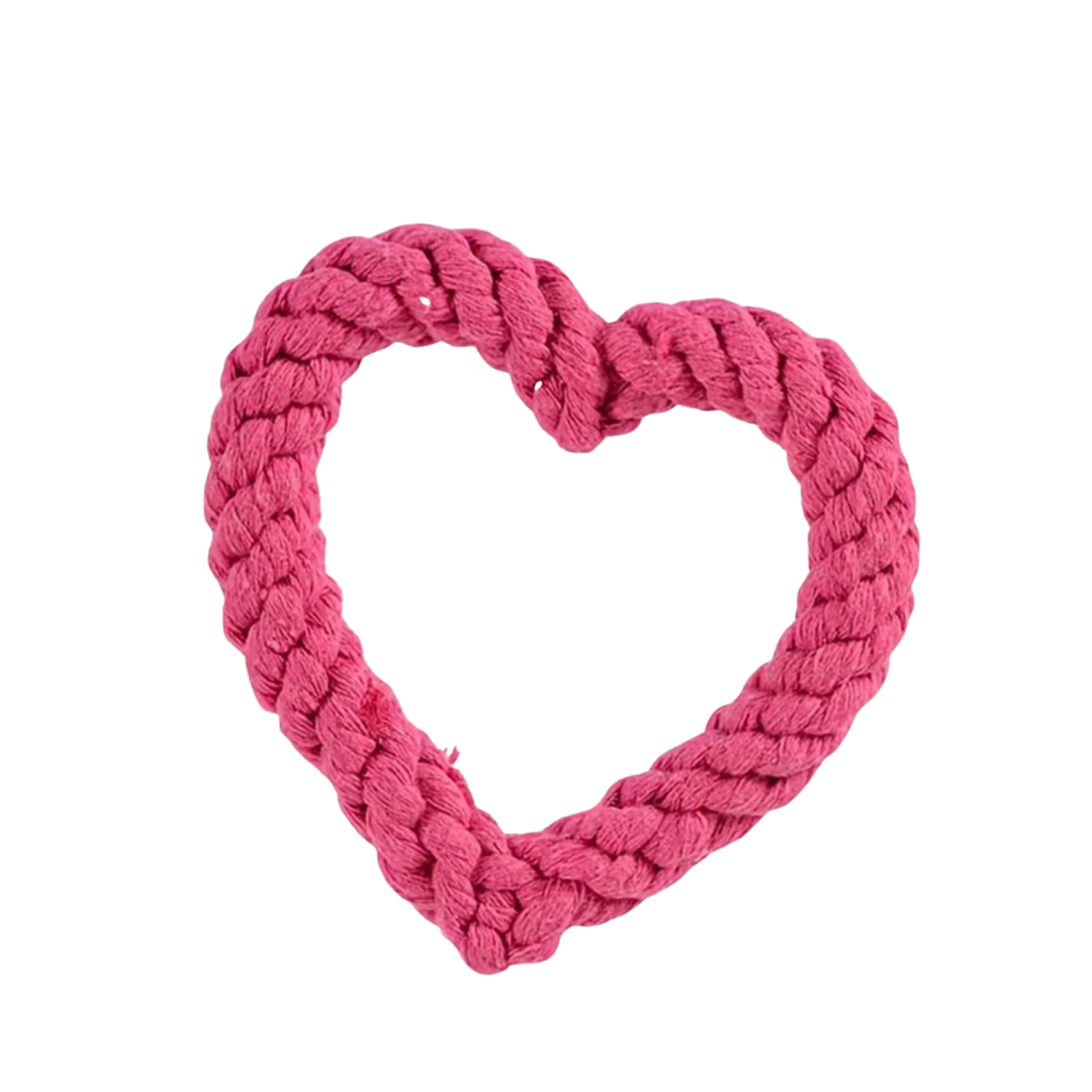 Rope Heart Tug Toy - Red