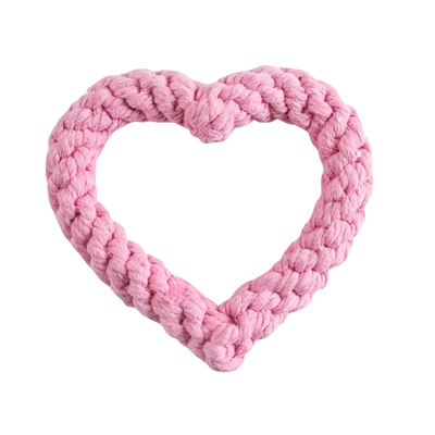 Rope Heart Tug Toy - Light Pink